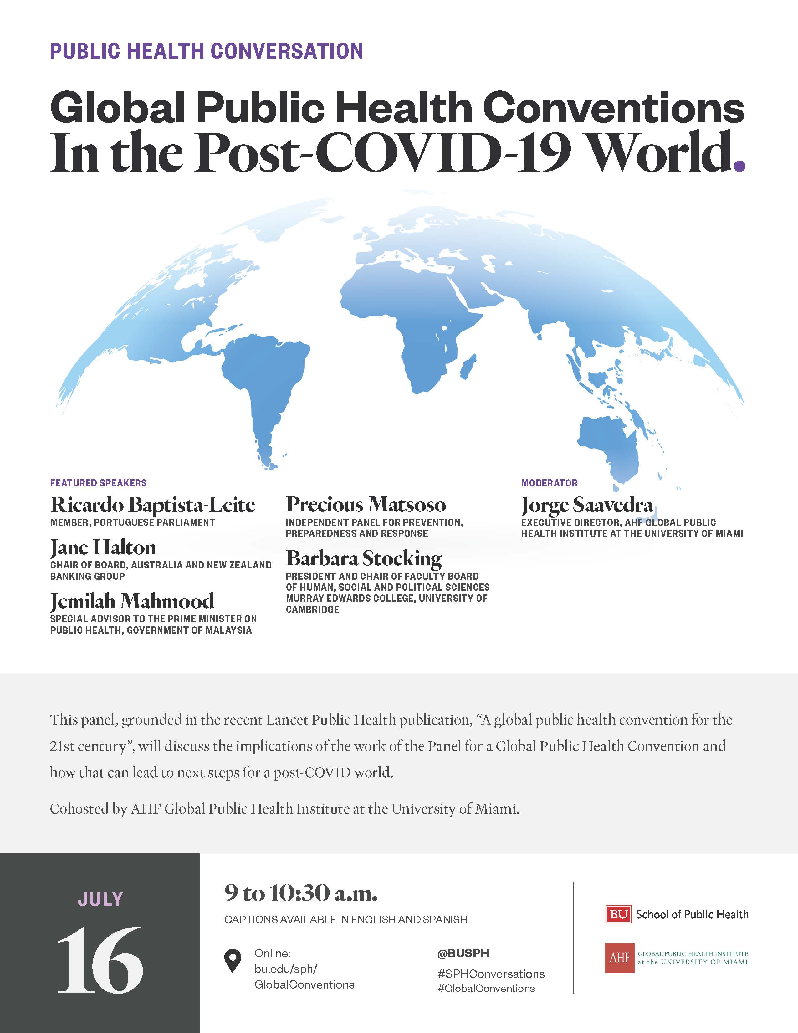 Glboal Public Health Conventions in the Post COVID-19 World