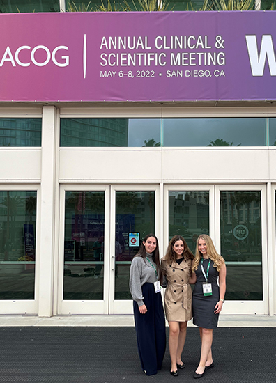 (from left) Eva Agasse, M.P.H., Valerie Vilarino, and Gabriella Rodriguez was presented at the annual meeting of the ACOG