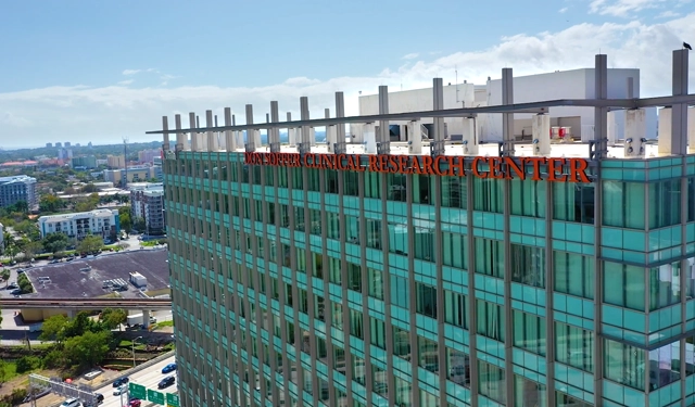 Skyline view of the Don Soffer Clinical Research Center
