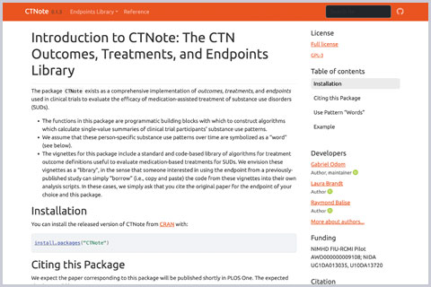 Preview of CTNote web page