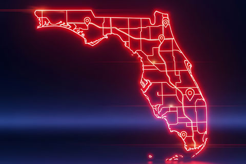 Outline of Florida map