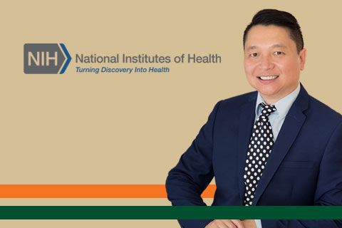 Portrait of Mariano Kanamori with NIH logo