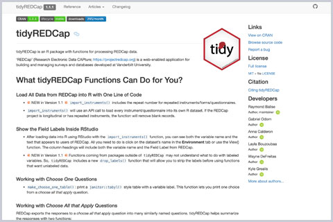 Preview of tidyREDCap web page